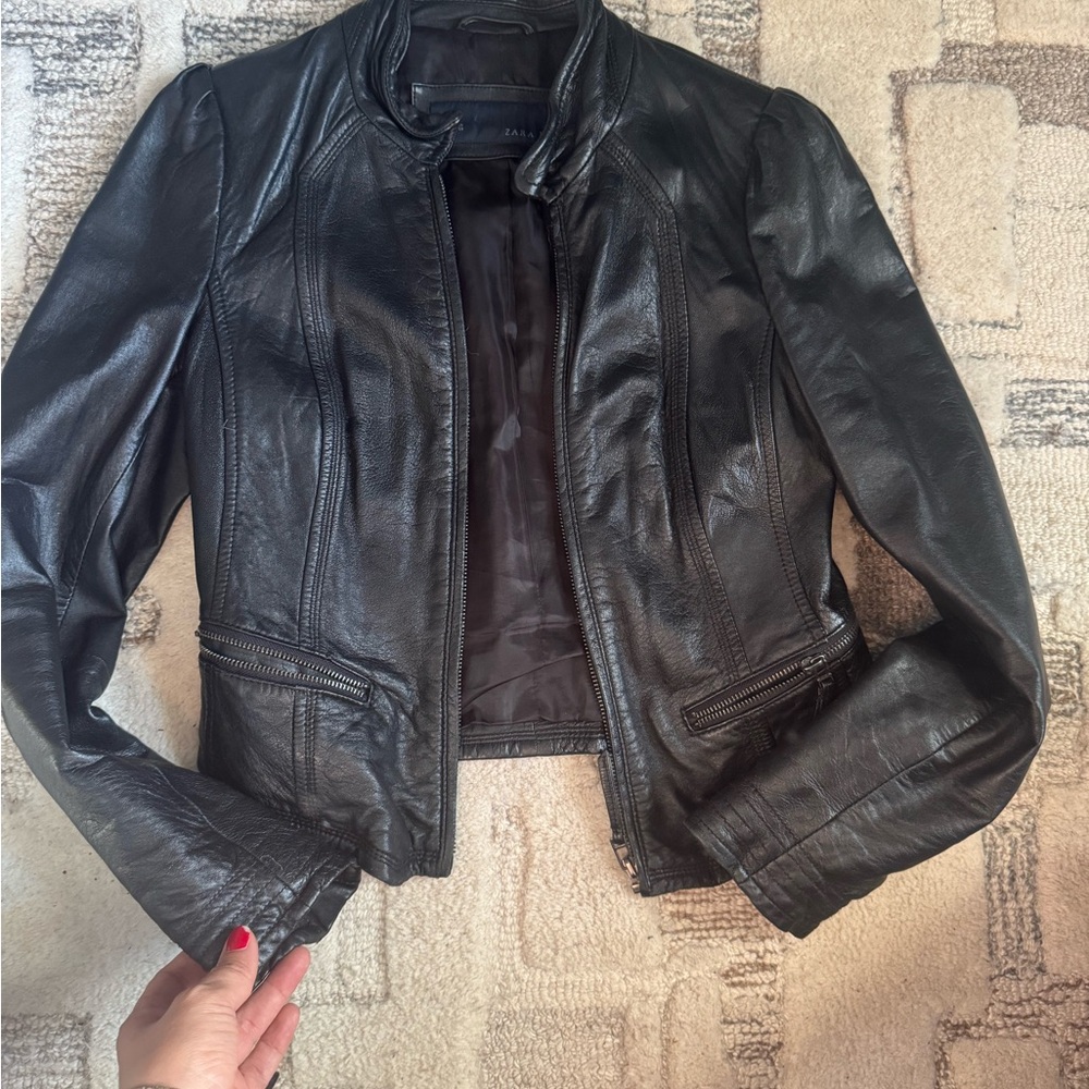 Zara Women's Black Leather Jacket